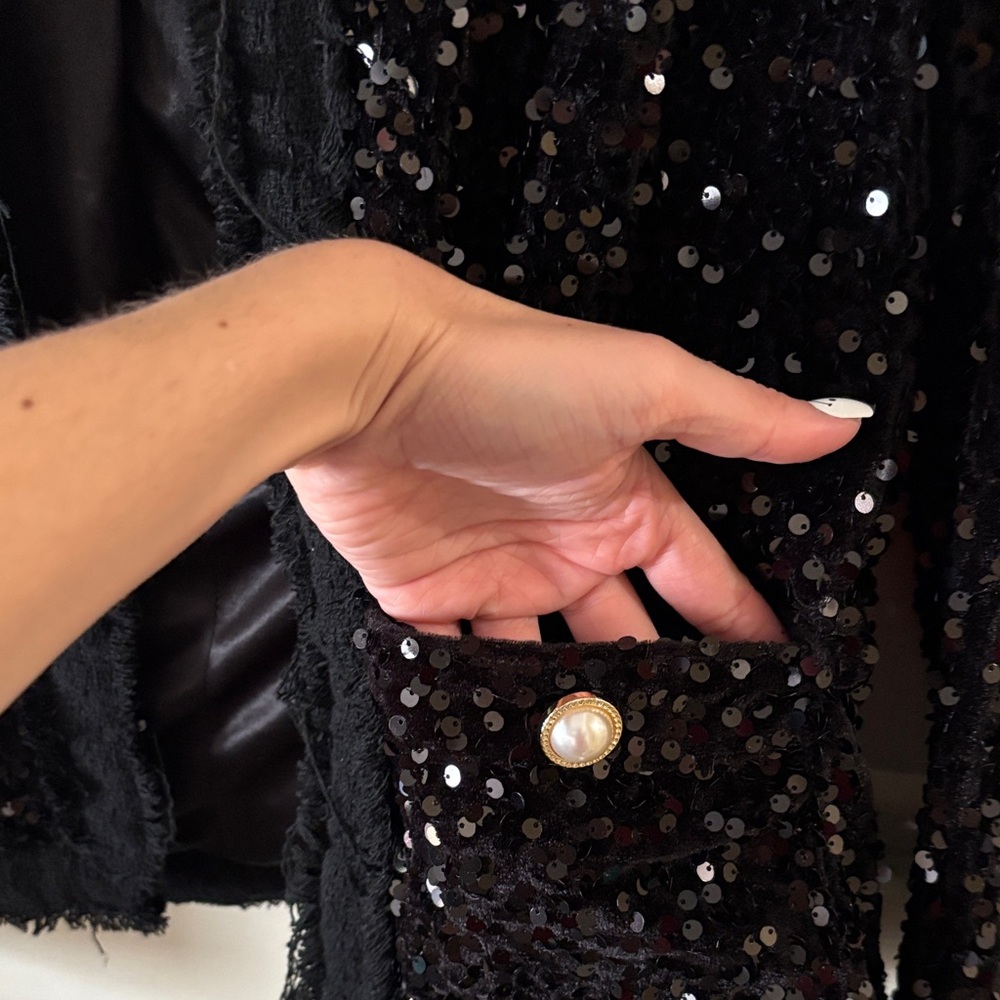 Nanette Lepore Black Sequin Blazer - Picture 4 of 5